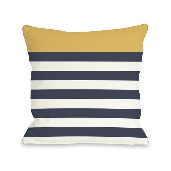 One Bella Casa One Bella Casa 70736PL16 16 x 16 in. Nautical Stripes Pillow - Mimosa 70736PL16